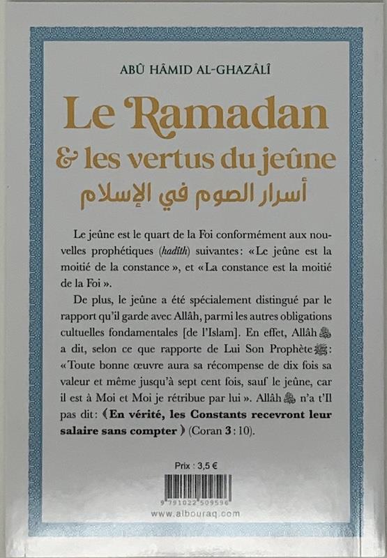 Le Ramadan & les vertus du jeûne (Abu Hamid Al-Ghazali) Al Bouraq Livre > Islam > Ramadan 9791022509596 Librairie Musulmane Al-imen