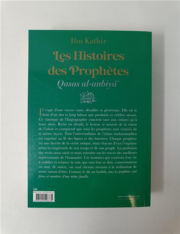 Les Histoires des Prophètes (Qisas al-anbiya) d'Ibn Khatir - éditions Al Bouraq - Vert Verso