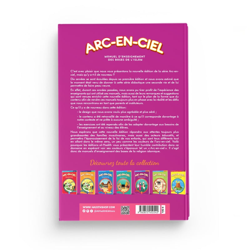 4ème de couverture Arc-en-ciel 5 - Manuel d'enseignement des bases de l'Islam - Editions Al-Hadîth