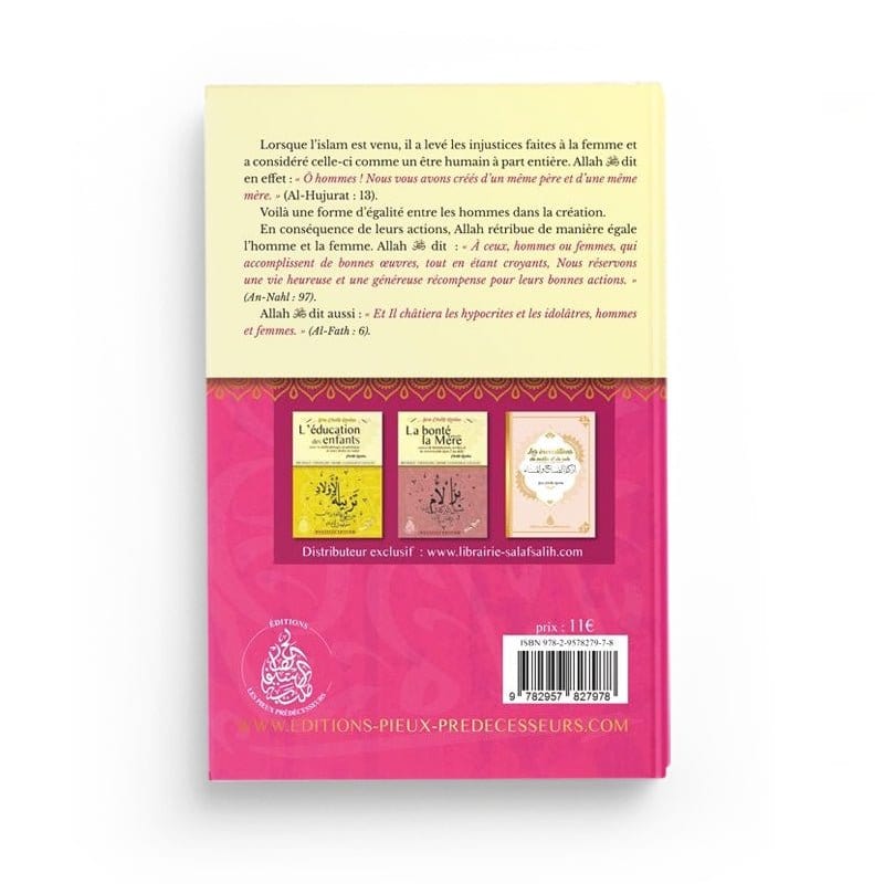 L'Islam Honore la femme du Cheikh Raslan Pieux Prédécesseurs Livre Islam Femme 9782957827978 Librairie Musulmane Al-imen