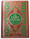 Le Saint Coran en langue arabe + Transcription (phonétique) et Traduction des sens en français - Edition de luxe (Couverture en cuir dorée) - Très grand format Al - imen