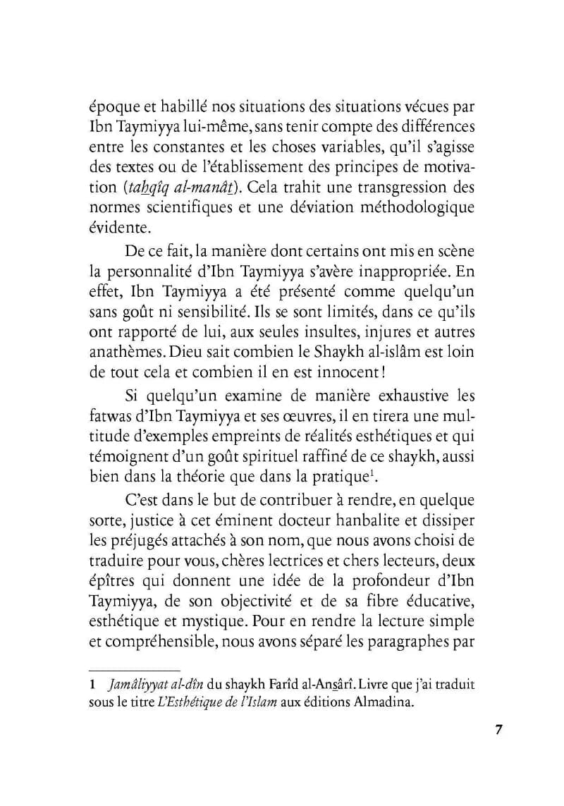 Les voies du cheminement spirituel par Ibn Taymiyyah Al-Bayyinah Livre > Islam 9782902526147 Librairie Musulmane Al-imen