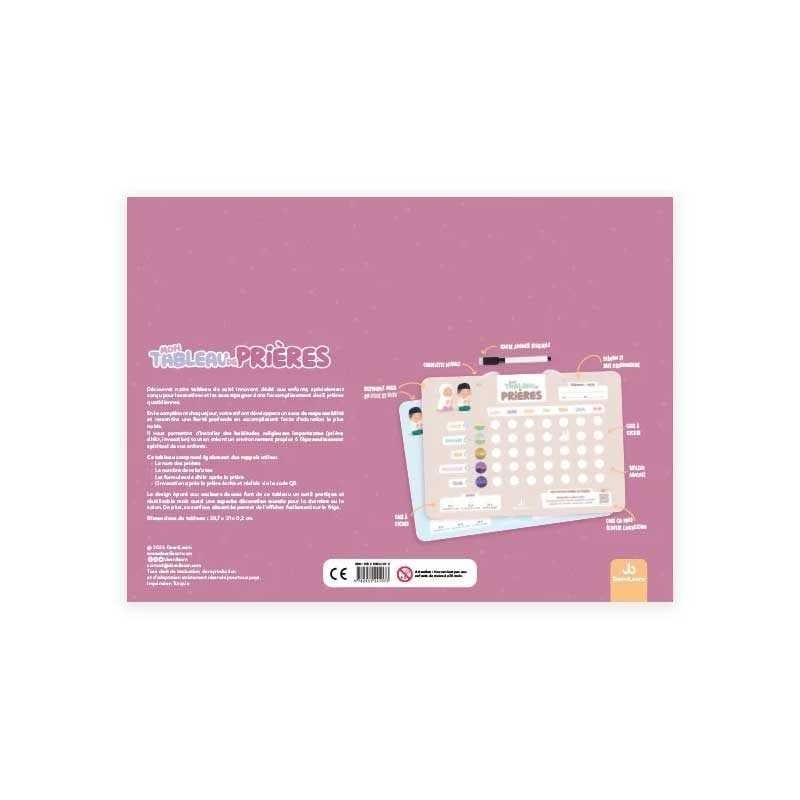 Mon tableau de prières - Pour un suivi hebdomadaire de mes 5 prières DeeniLearn Jeu Islam Librairie Musulmane Al-imen