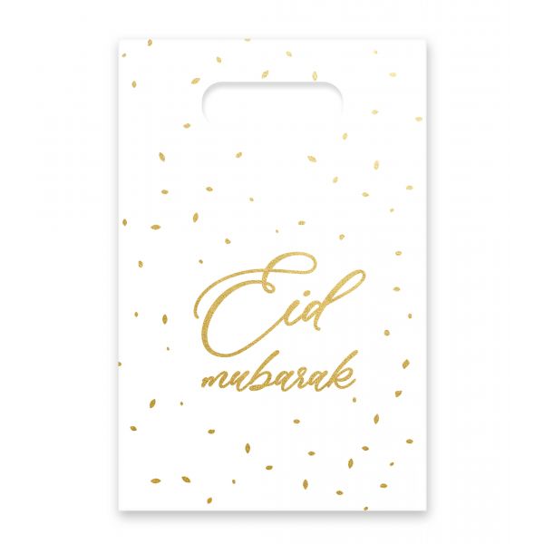 Sachets bonbons Eid Mubarak Blanc doré - Sacs pour cadeaux par Hadieth Benelux disponible chez Al - imen