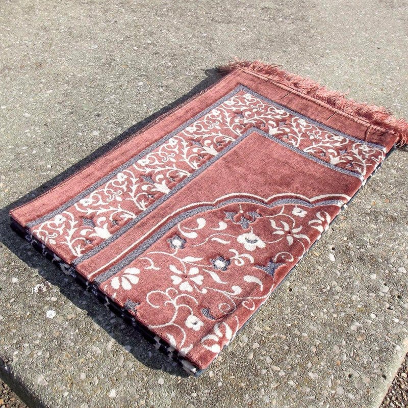 Tapis De Prière En Velours - Motif Jardin - Fond Marron Claire Sana Tapis de prière > Velours 41404973 Librairie Musulmane Al-imen